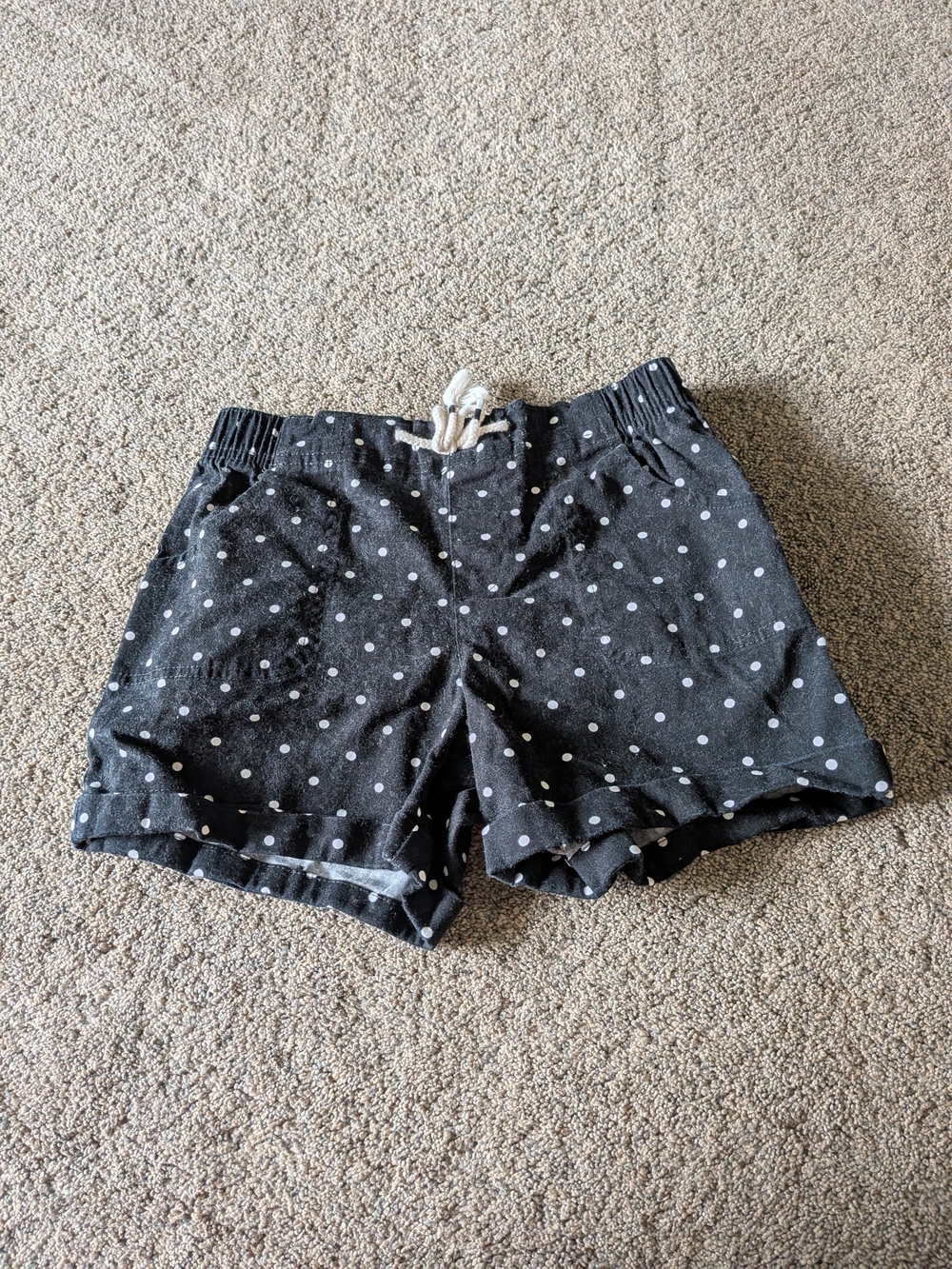 wonder nation Black Polka Dot Pull-On Shorts